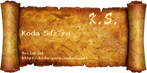 Koda Sára névjegykártya
